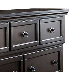 English Elm Wooden Transitional Dressing Table with Concealed Storage and Rich Dark Brown Finish B056P416769