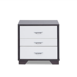 English Elm Eloy Contemporary White & Black Accent Table with 3 Drawers, MDF Construction, 40lb Top Capacity B2726P287564