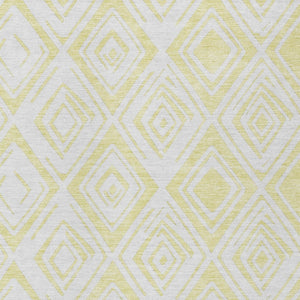 HomeRoots 5' Bright Yellow and Ivory Geometric Area Rug - Stylish Washable Indoor Outdoor Design for Any Space 5' X 8' 584015