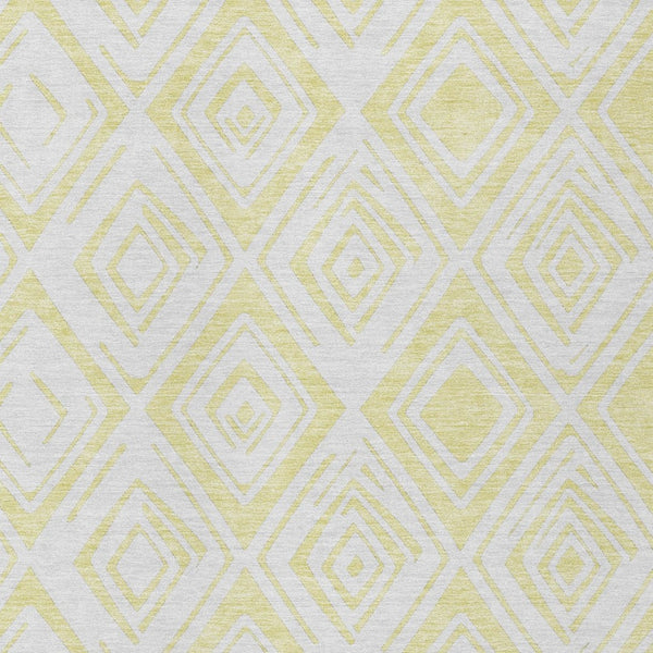 HomeRoots 5' Bright Yellow and Ivory Geometric Area Rug - Stylish Washable Indoor Outdoor Design for Any Space 5' X 8' 584015