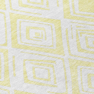 Homeroots 3' Artichoke Green & Ivory Geometric Washable Area Rug For Indoor/Outdoor Spaces, Durable & Stylish 9' X 12' Polyester 584018