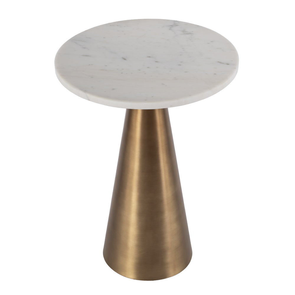Butler Specialty Hallie Round Marble And Metal Side Table - Elegant Design With Antique Brass Finish For Any Room Antique Gold Marble,Stainless Steel,Plyboard 5840226-butler