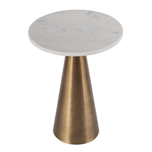 Butler Specialty Hallie Round Marble And Metal Side Table - Elegant Design With Antique Brass Finish For Any Room Antique Gold Marble,Stainless Steel,Plyboard 5840226-butler