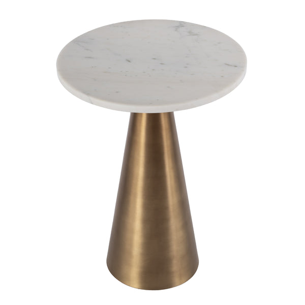 Butler Specialty Hallie Round Marble And Metal Side Table - Elegant Design With Antique Brass Finish For Any Room Antique Gold Marble,Stainless Steel,Plyboard 5840226-butler