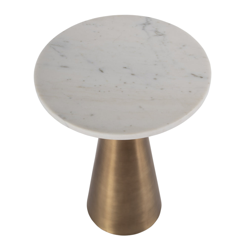 Butler Specialty Hallie Round Marble And Metal Side Table - Elegant Design With Antique Brass Finish For Any Room Antique Gold Marble,Stainless Steel,Plyboard 5840226-butler