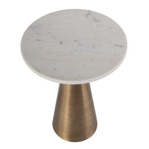 Butler Specialty Hallie Round Marble And Metal Side Table - Elegant Design With Antique Brass Finish For Any Room Antique Gold Marble,Stainless Steel,Plyboard 5840226-butler