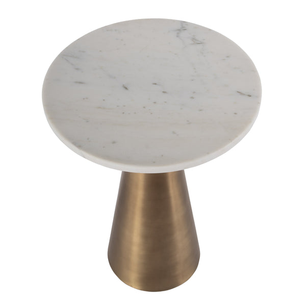 Butler Specialty Hallie Round Marble And Metal Side Table - Elegant Design With Antique Brass Finish For Any Room Antique Gold Marble,Stainless Steel,Plyboard 5840226-butler