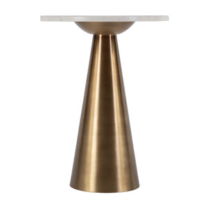 Butler Specialty Hallie Round Marble And Metal Side Table - Elegant Design With Antique Brass Finish For Any Room Antique Gold Marble,Stainless Steel,Plyboard 5840226-butler