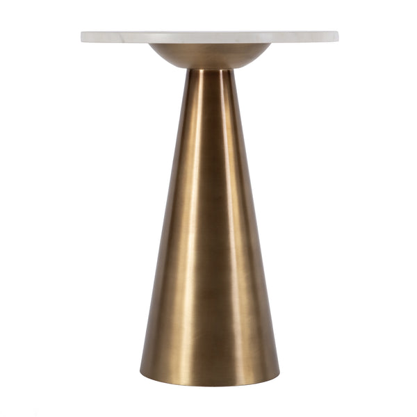Butler Specialty Hallie Round Marble And Metal Side Table - Elegant Design With Antique Brass Finish For Any Room Antique Gold Marble,Stainless Steel,Plyboard 5840226-butler