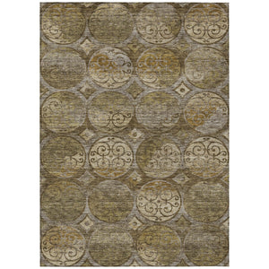 Homeroots 3' Beige Taupe And Blue Trellis Washable Indoor Outdoor Area Rug For Stylish Spaces And Durability 3' X 5' Polyester 584026