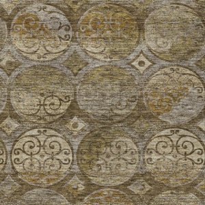 Homeroots 3' Beige Taupe And Blue Trellis Washable Indoor Outdoor Area Rug For Stylish Spaces And Durability 3' X 5' Polyester 584026