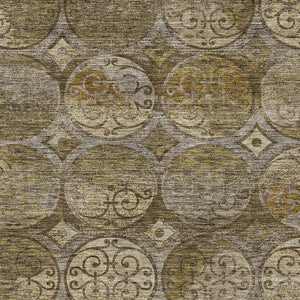 Homeroots 3' Beige Taupe And Blue Trellis Washable Indoor Outdoor Area Rug For Stylish Spaces And Durability 5' X 8' Polyester 584027