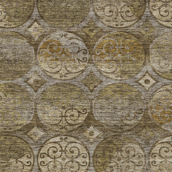 Homeroots 3' Beige Taupe And Blue Trellis Washable Indoor Outdoor Area Rug For Stylish Spaces And Durability 5' X 8' Polyester 584027