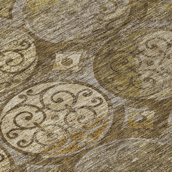 Homeroots 3' Beige Taupe And Blue Trellis Washable Indoor Outdoor Area Rug For Stylish Spaces And Durability 8' Round Polyester 584028