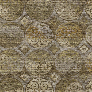 Homeroots 3' Beige Taupe And Blue Trellis Washable Indoor Outdoor Area Rug For Stylish Spaces And Durability 8' X 10' Polyester 584029