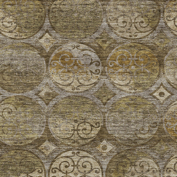 Homeroots 3' Beige Taupe And Blue Trellis Washable Indoor Outdoor Area Rug For Stylish Spaces And Durability 8' X 10' Polyester 584029