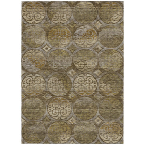 Homeroots 3' Beige Taupe And Blue Trellis Washable Indoor Outdoor Area Rug For Stylish Spaces And Durability 9' X 12' Polyester 584030