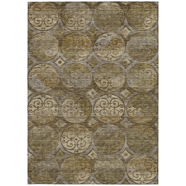 Homeroots 3' Beige Taupe And Blue Trellis Washable Indoor Outdoor Area Rug For Stylish Spaces And Durability 9' X 12' Polyester 584030