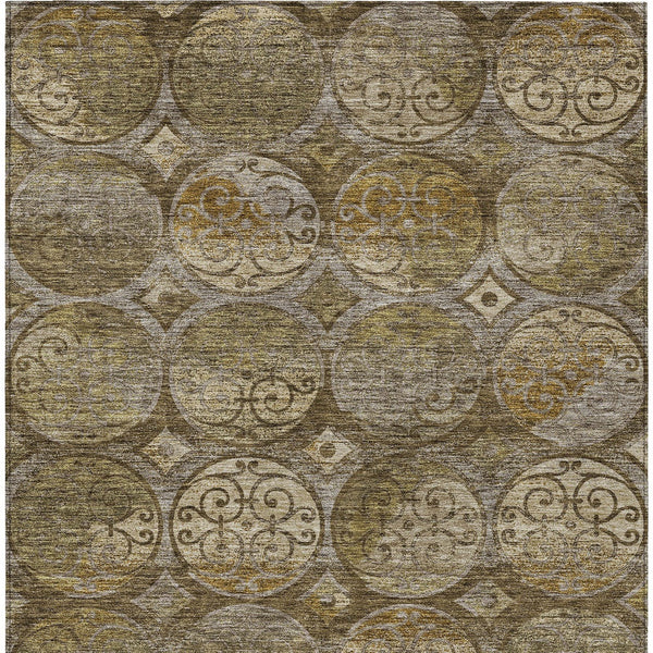 Homeroots 3' Beige Taupe And Blue Trellis Washable Indoor Outdoor Area Rug For Stylish Spaces And Durability 9' X 12' Polyester 584030