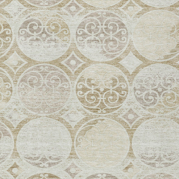 Homeroots 3' Beige Taupe And Blue Trellis Washable Indoor Outdoor Area Rug For Stylish Spaces And Durability 5' X 8' Polyester 584039