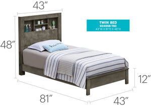 English Elm Tranquil Gray Transitional Bed Frame with Sturdy Particle Board Support, 48"H x 43"W x 81"D, Chic Design B078S00244