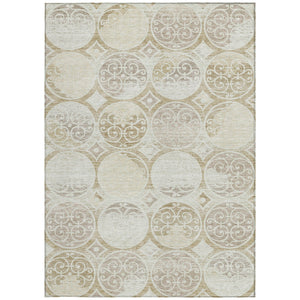 Homeroots 3' Beige Taupe And Blue Trellis Washable Indoor Outdoor Area Rug For Stylish Spaces And Durability 9' X 12' Polyester 584042