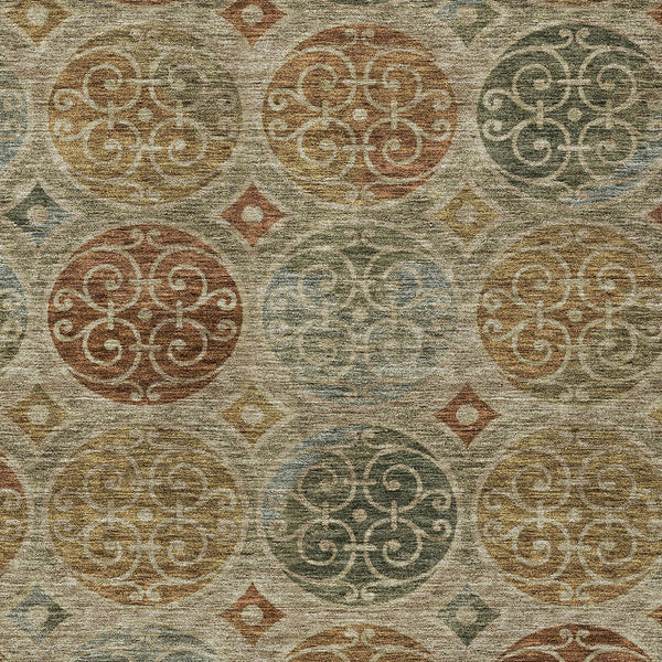 Homeroots 3' Beige Taupe And Blue Trellis Washable Indoor Outdoor Area Rug For Stylish Spaces And Durability 3' X 5' Polyester 584050