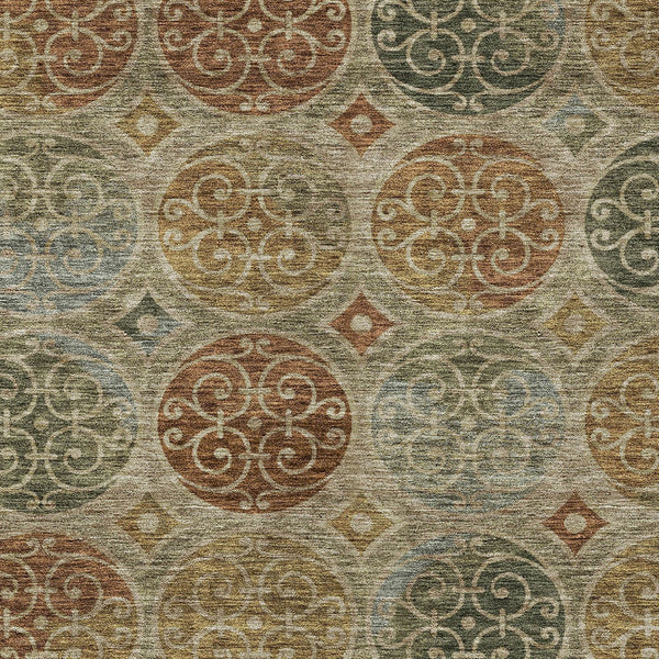 Homeroots 3' Beige Taupe And Blue Trellis Washable Indoor Outdoor Area Rug For Stylish Spaces And Durability 5' X 8' Polyester 584051