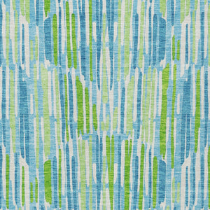 Homeroots 3' Aqua Teal Blue And Lime Green Abstract Washable Area Rug For Indoor And Outdoor Spaces 3' X 5' Polyester 584056