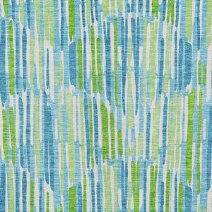 Homeroots 3' Aqua Teal Blue And Lime Green Abstract Washable Area Rug For Indoor And Outdoor Spaces 5' X 8' Polyester 584057