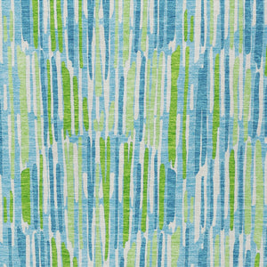 Homeroots 3' Aqua Teal Blue And Lime Green Abstract Washable Area Rug For Indoor And Outdoor Spaces 8' X 10' Polyester 584059