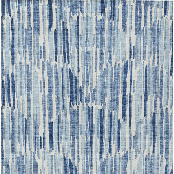 Homeroots 3' Aqua Teal Blue And Lime Green Abstract Washable Area Rug For Indoor And Outdoor Spaces 3' X 5' Polyester 584062