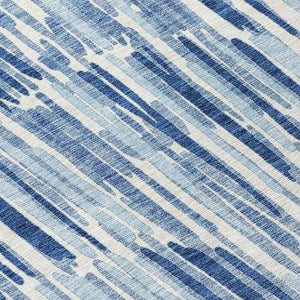 Homeroots 3' Aqua Teal Blue And Lime Green Abstract Washable Area Rug For Indoor And Outdoor Spaces 8' Round Polyester 584064