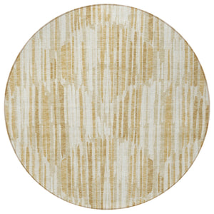 Homeroots 3' Aqua Teal Blue And Lime Green Abstract Washable Area Rug For Indoor And Outdoor Spaces 8' Round Polyester 584070