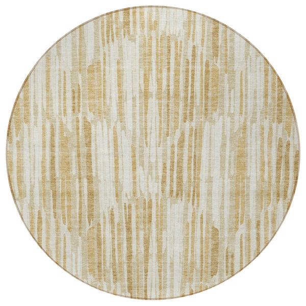 Homeroots 3' Aqua Teal Blue And Lime Green Abstract Washable Area Rug For Indoor And Outdoor Spaces 8' Round Polyester 584070