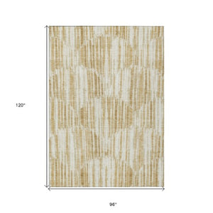 Homeroots 3' Aqua Teal Blue And Lime Green Abstract Washable Area Rug For Indoor And Outdoor Spaces 8' X 10' Polyester 584071