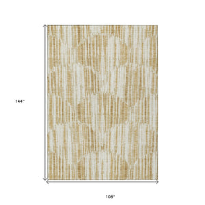 Homeroots 3' Aqua Teal Blue And Lime Green Abstract Washable Area Rug For Indoor And Outdoor Spaces 9' X 12' Polyester 584072