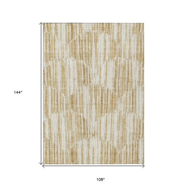 Homeroots 3' Aqua Teal Blue And Lime Green Abstract Washable Area Rug For Indoor And Outdoor Spaces 9' X 12' Polyester 584072