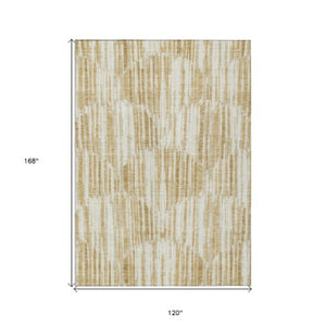 Homeroots 3' Aqua Teal Blue And Lime Green Abstract Washable Area Rug For Indoor And Outdoor Spaces 10' X 14' Polyester 584073