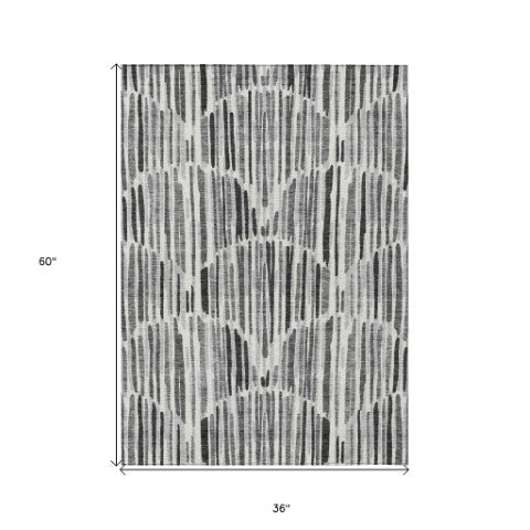 Homeroots 3' Aqua Teal Blue And Lime Green Abstract Washable Area Rug For Indoor And Outdoor Spaces 3' X 5' Polyester 584074