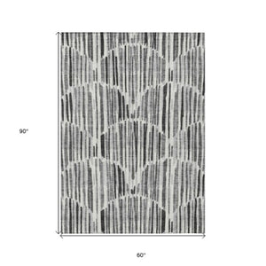 Homeroots 3' Aqua Teal Blue And Lime Green Abstract Washable Area Rug For Indoor And Outdoor Spaces 5' X 8' Polyester 584075