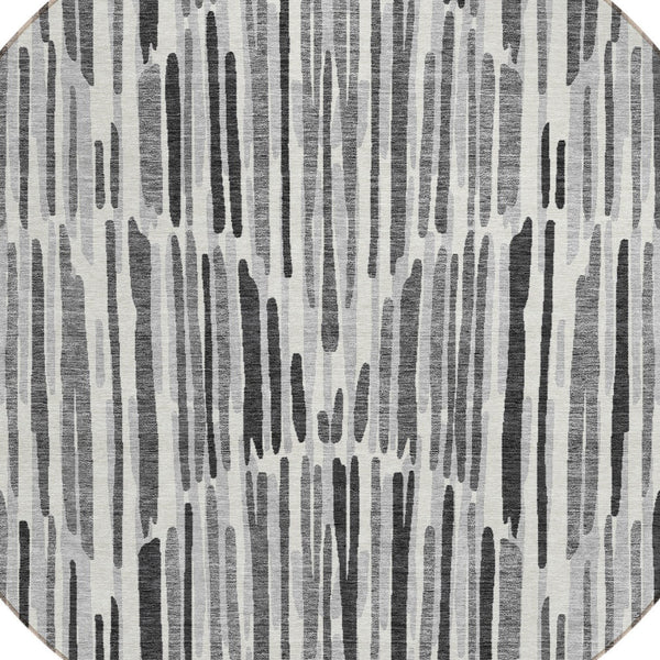 Homeroots 3' Aqua Teal Blue And Lime Green Abstract Washable Area Rug For Indoor And Outdoor Spaces 8' Round Polyester 584076