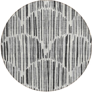 Homeroots 3' Aqua Teal Blue And Lime Green Abstract Washable Area Rug For Indoor And Outdoor Spaces 8' Round Polyester 584076