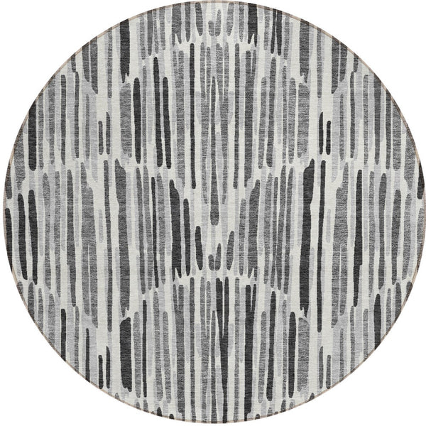 Homeroots 3' Aqua Teal Blue And Lime Green Abstract Washable Area Rug For Indoor And Outdoor Spaces 8' Round Polyester 584076