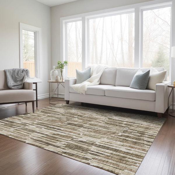 Homeroots 3' Aqua Teal Blue And Lime Green Abstract Washable Area Rug For Indoor And Outdoor Spaces 5' X 8' Polyester 584087