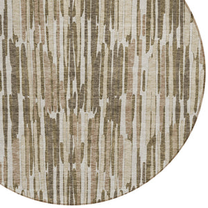 Homeroots 3' Aqua Teal Blue And Lime Green Abstract Washable Area Rug For Indoor And Outdoor Spaces 8' Round Polyester 584088