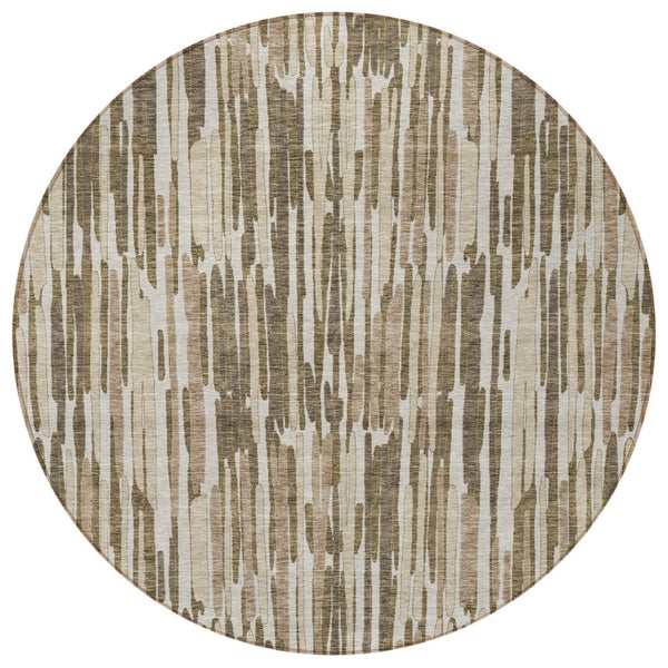 Homeroots 3' Aqua Teal Blue And Lime Green Abstract Washable Area Rug For Indoor And Outdoor Spaces 8' Round Polyester 584088