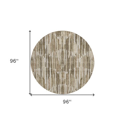 Homeroots 3' Aqua Teal Blue And Lime Green Abstract Washable Area Rug For Indoor And Outdoor Spaces 8' Round Polyester 584088