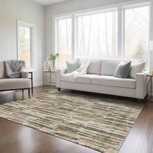 Homeroots 3' Aqua Teal Blue And Lime Green Abstract Washable Area Rug For Indoor And Outdoor Spaces 8' X 10' Polyester 584089