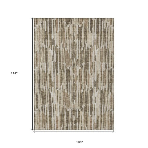 Homeroots 3' Aqua Teal Blue And Lime Green Abstract Washable Area Rug For Indoor And Outdoor Spaces 9' X 12' Polyester 584090